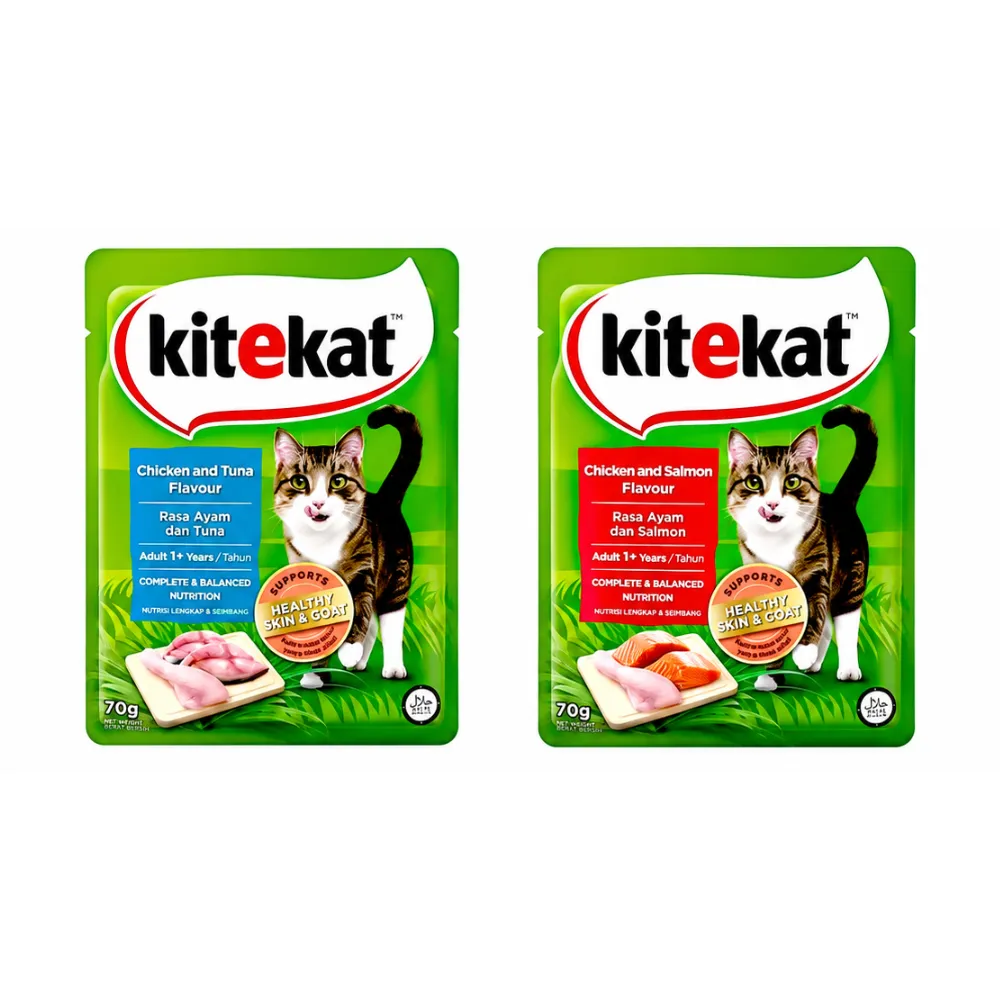 KiteKat Adult Cat Wet Food (Pouch) 70g (Chicken & Salmon)