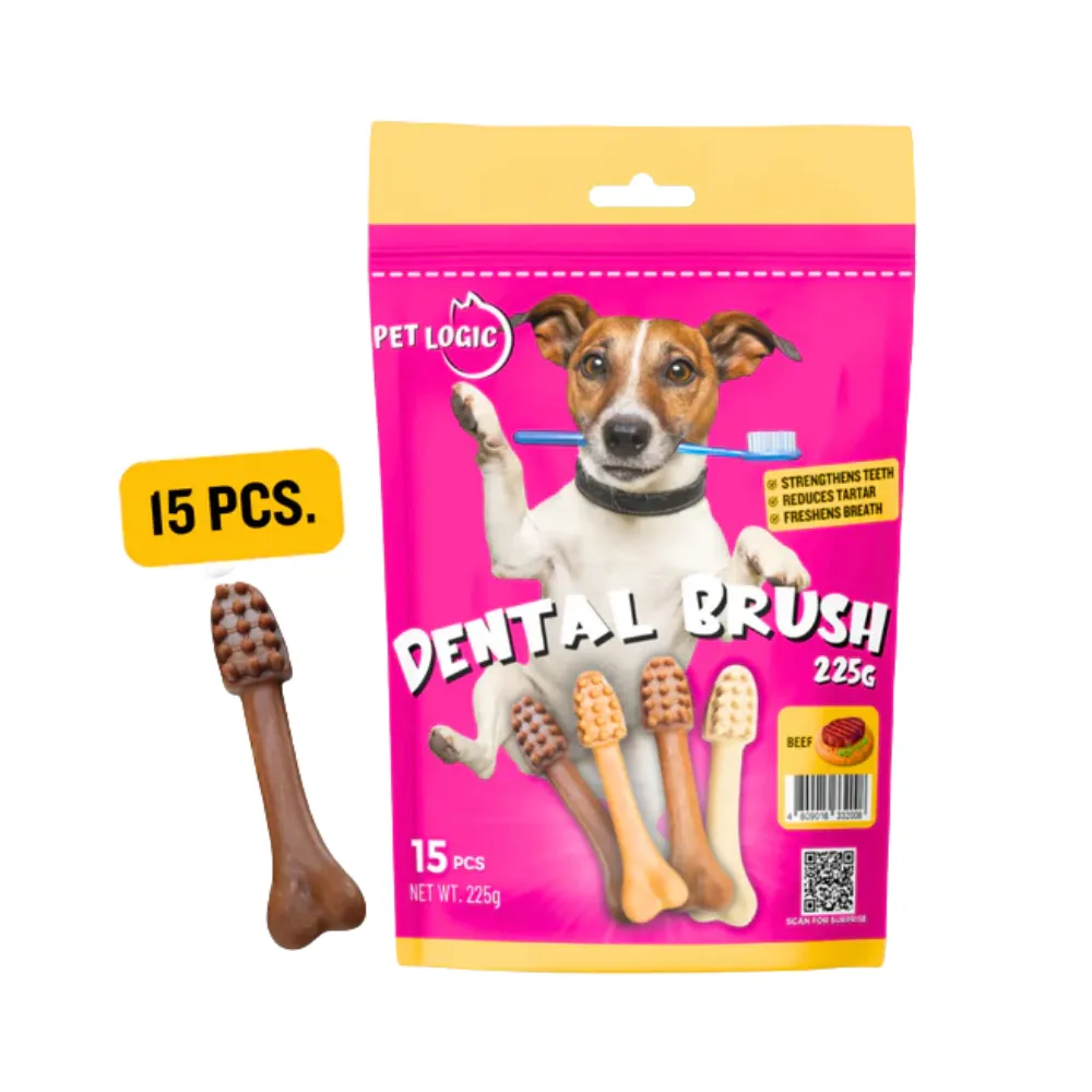 Pet Logic Dental Brush Bones Dog Dental Treats 225g