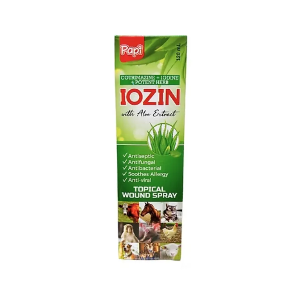 Papi Iozin Antifungal Wound Spray w/ Aloe 120ml