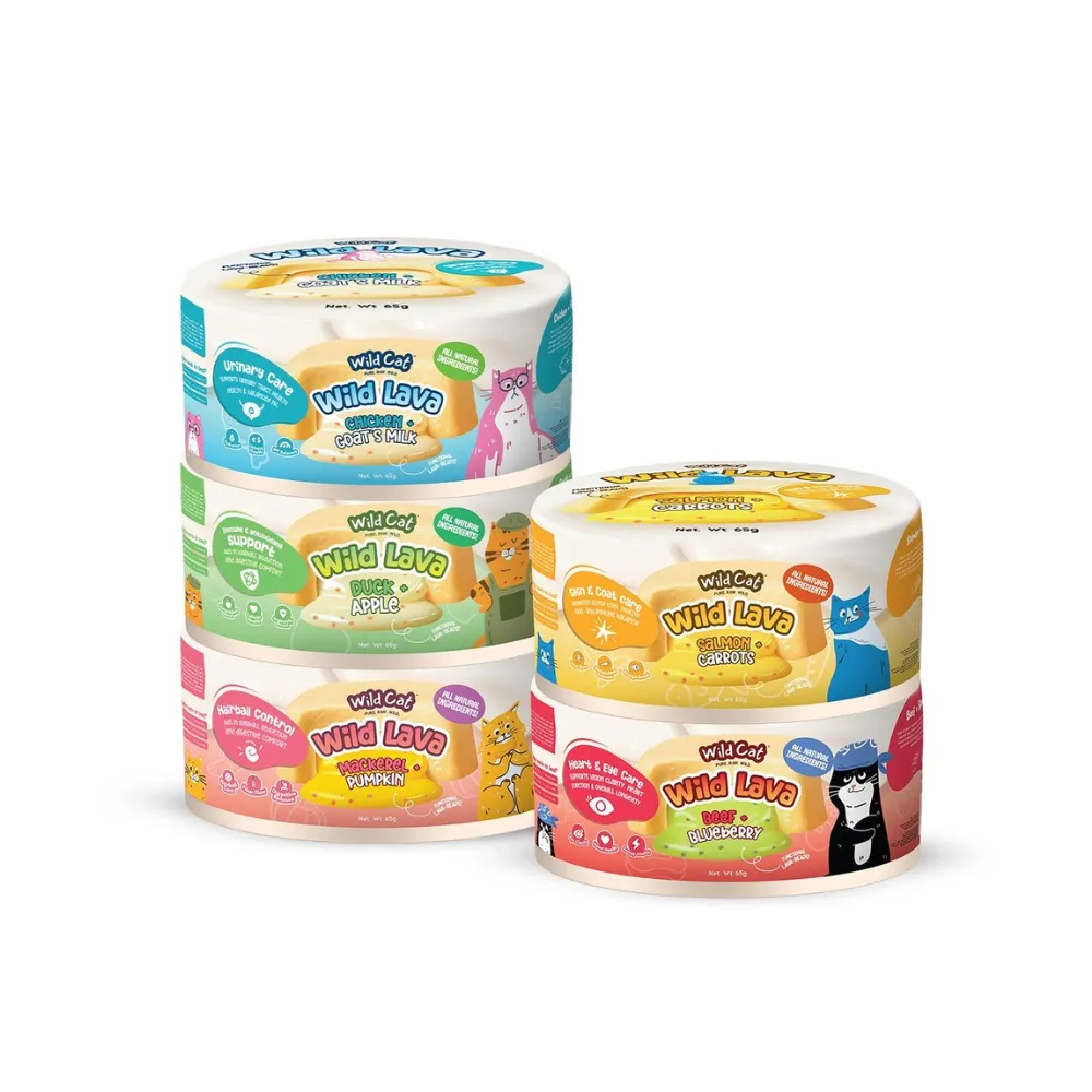 Wild Cat Lava Custard Wet Cat Food (Can) 65g (Salmon Chicken - Skin & Coat)