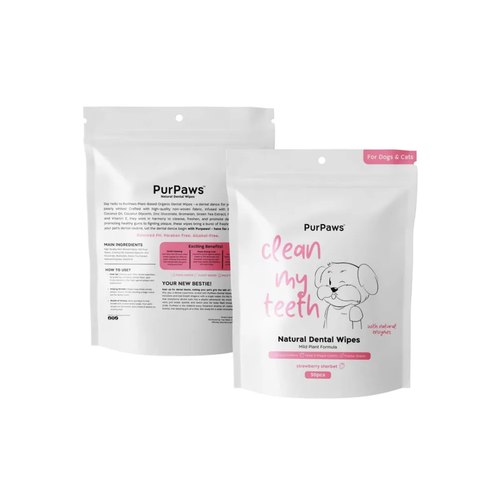 PurPaws Dental Care Wipes 50pcs