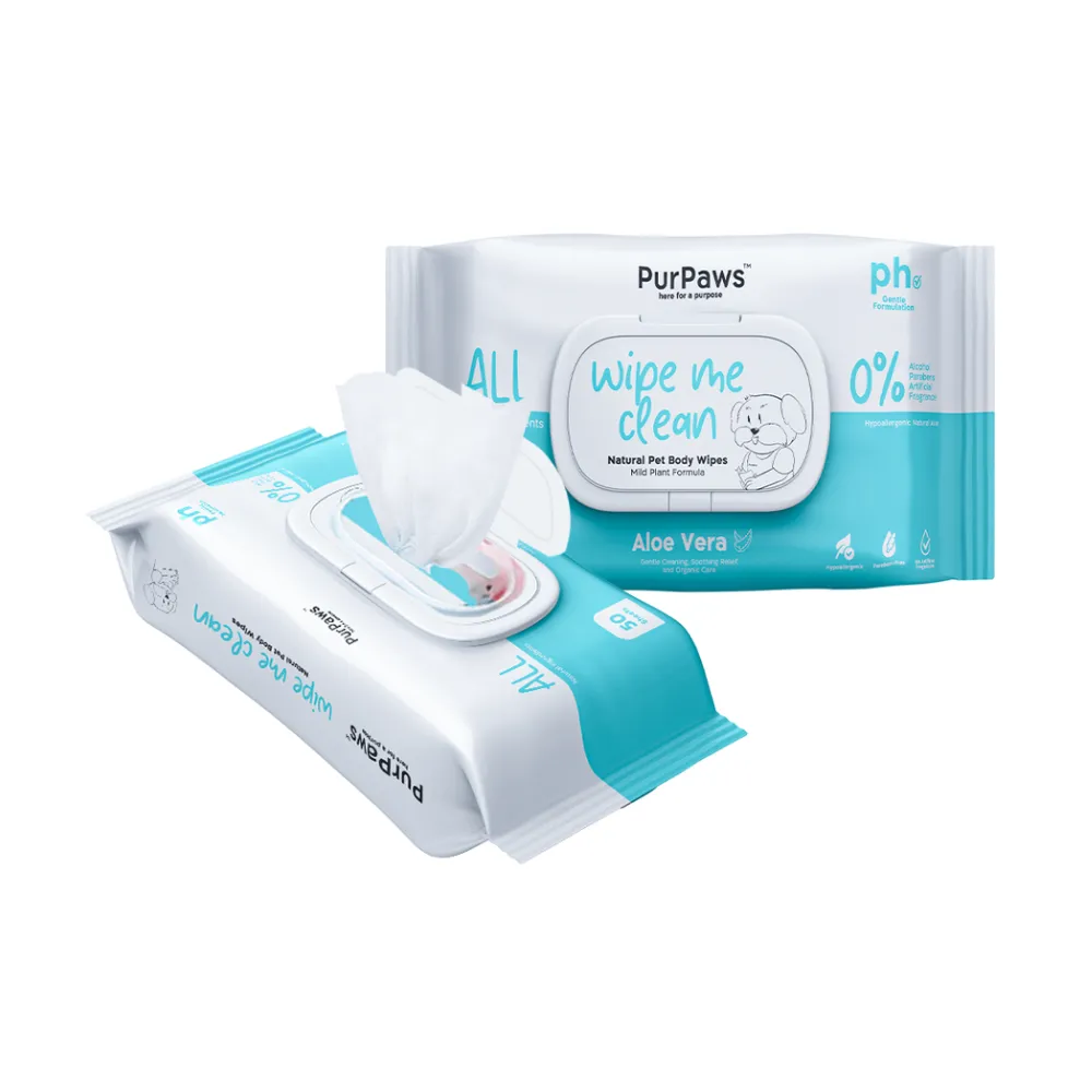 PurPaws Aloe Vera Wet Wipes 50 Pulls