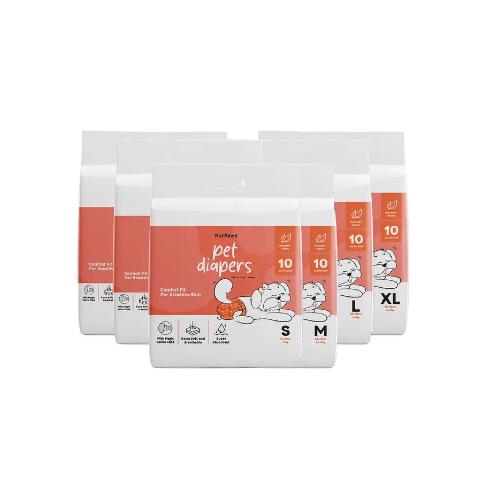 PurPaws Female Dog Diapers 10pcs
