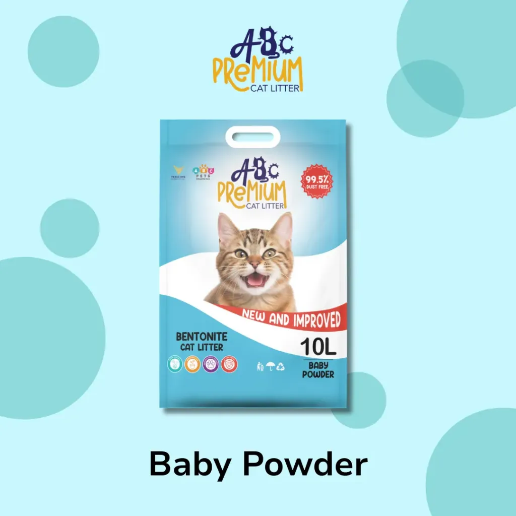 ABC Premium Bentonite Cat Litter (Baby Powder)