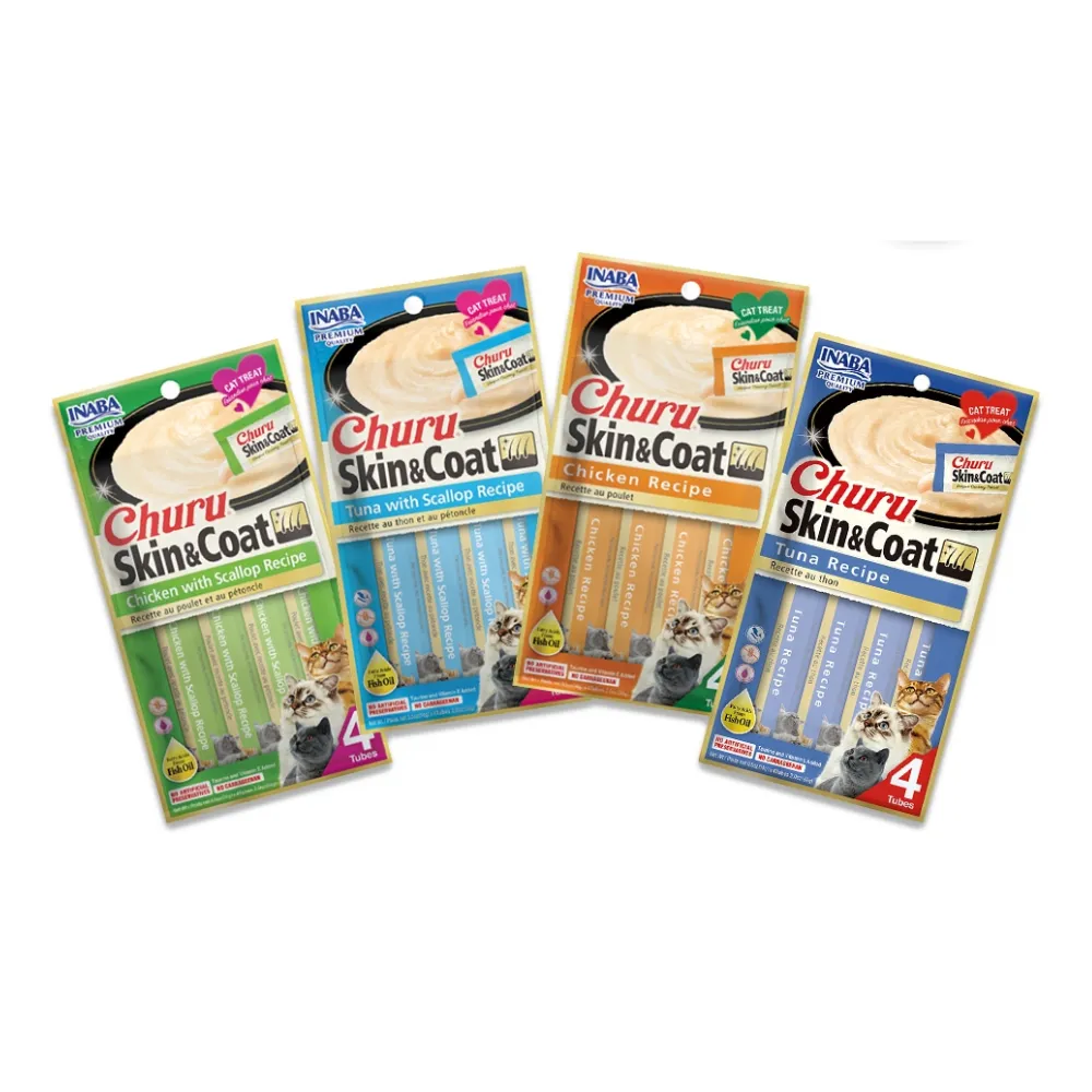 Inaba Churu Skin & Coat Cat Treats 4 x 14g