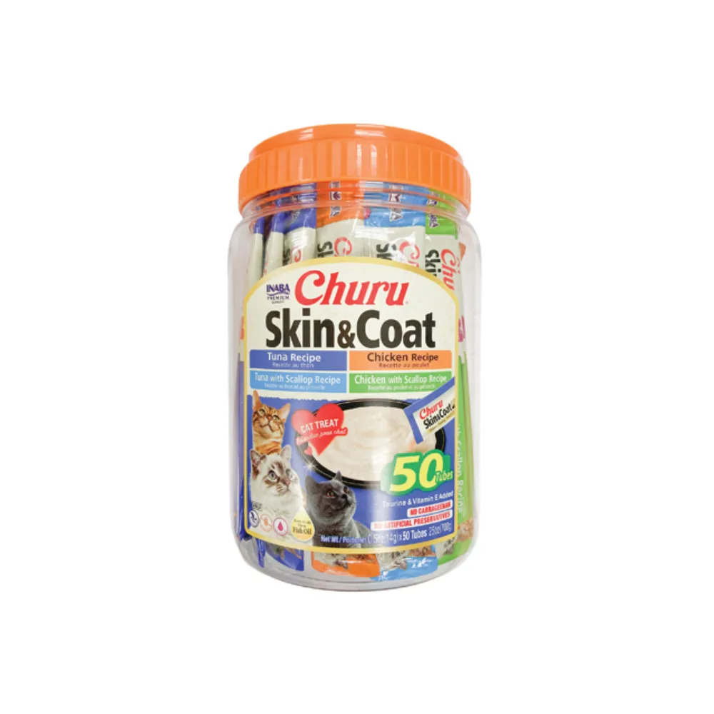 Inaba Churu Skin & Coat Jar Cat Treats 50 x 14g