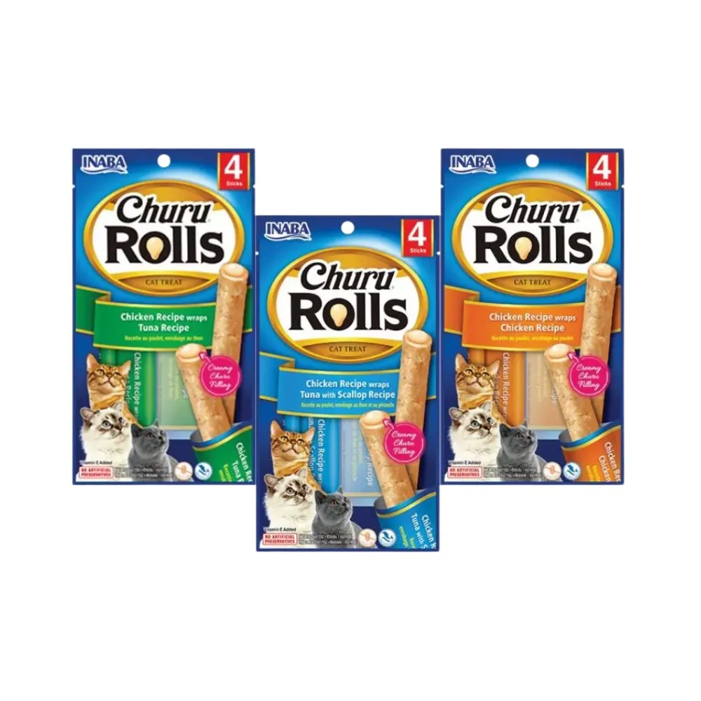 Inaba Churu Rolls Cat Treats 4 x 10g