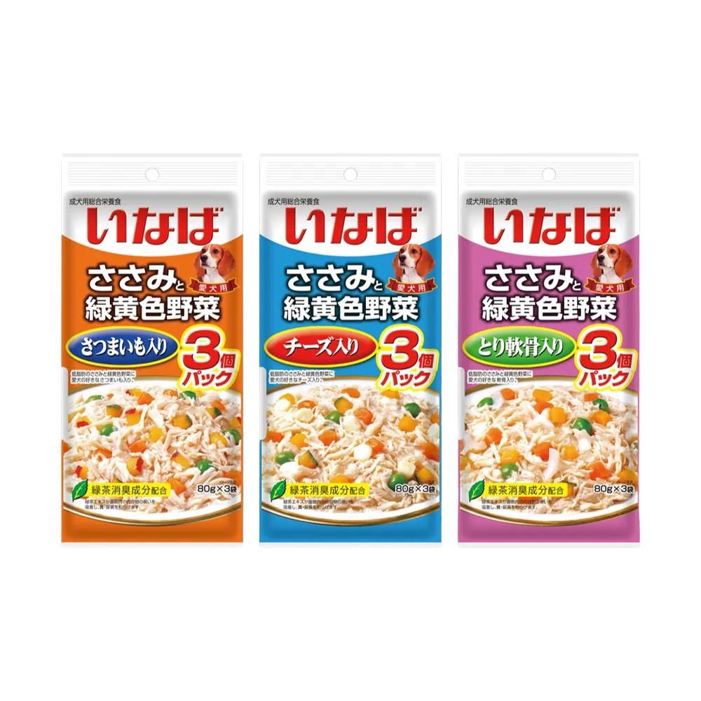 Inaba Triple Pouch Dog Wet Food 3 x 60g