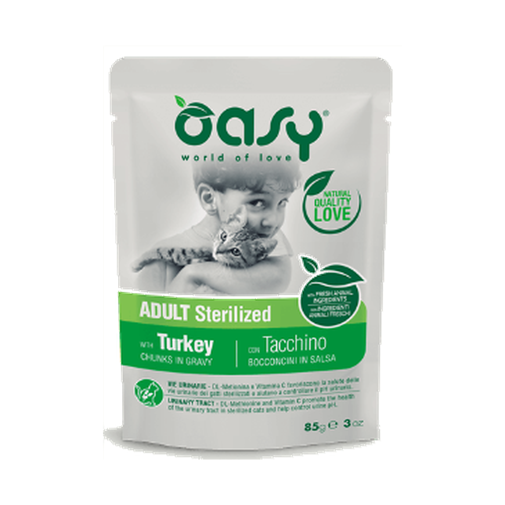 Oasy Chunks in Gravy Adult Sterilized (Turkey)