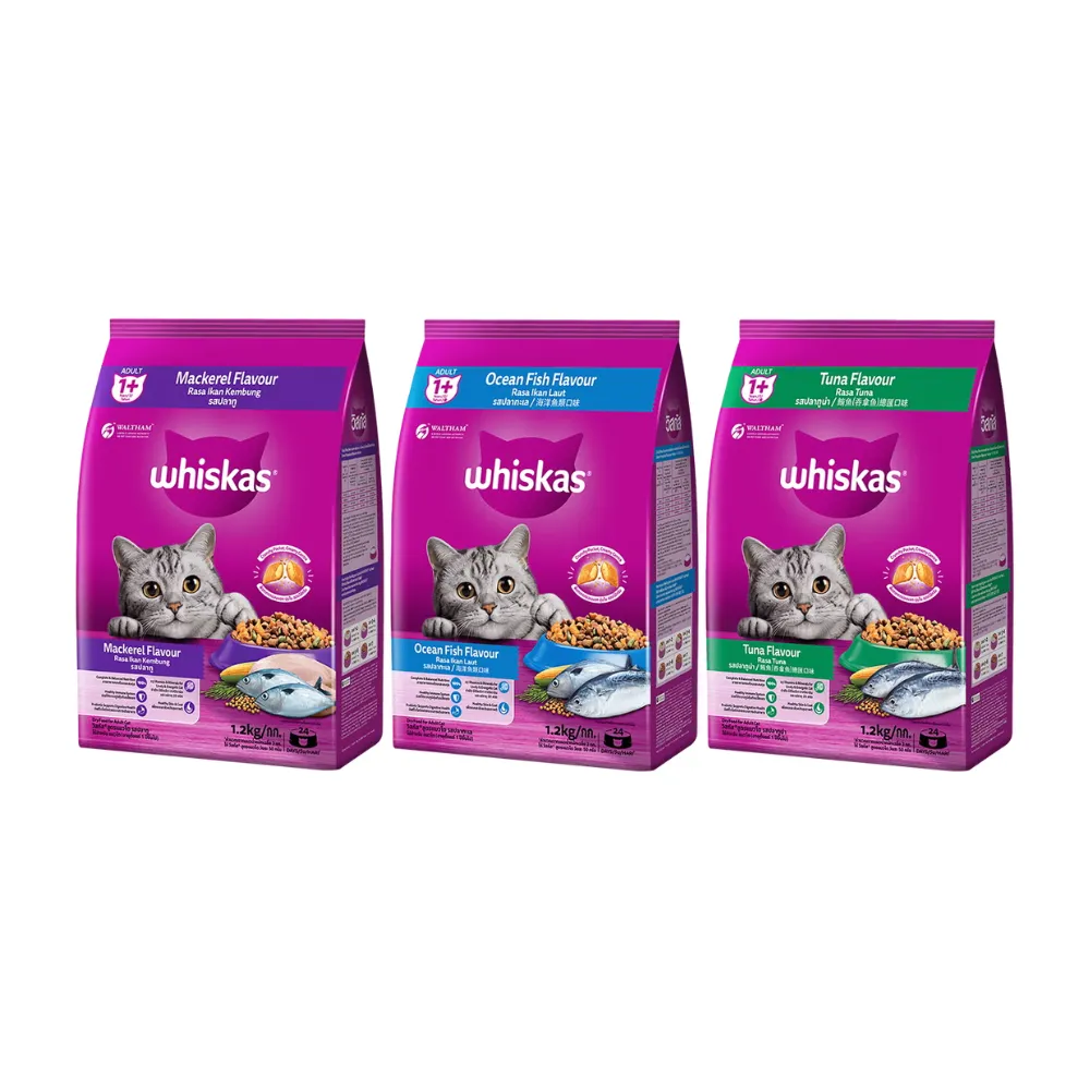 Whiskas Adult Dry Food (1.2kg, Tuna)